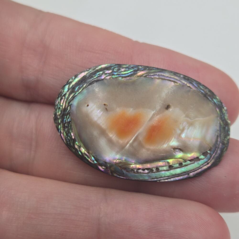 Antique Vintage Blister Pearl Brooch Abalone Frame Victorian Edwardian Style